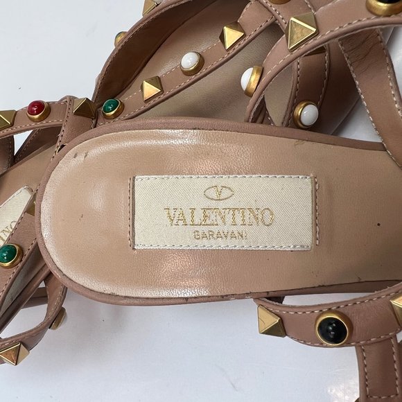 Valentino Garavani Brown Studded Heels - Picture 4 of 7